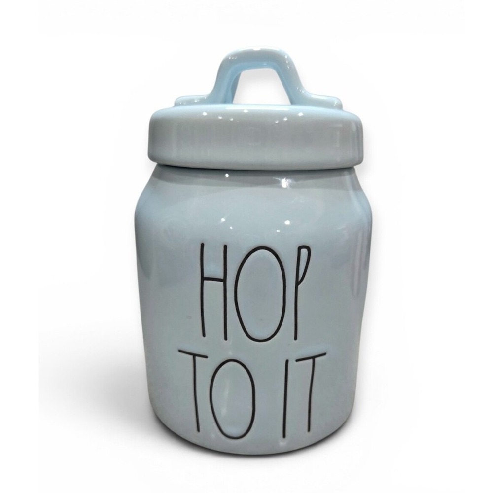 Rae Dunn Hop To‎ It Light Blue Ceramic Easter Canister
